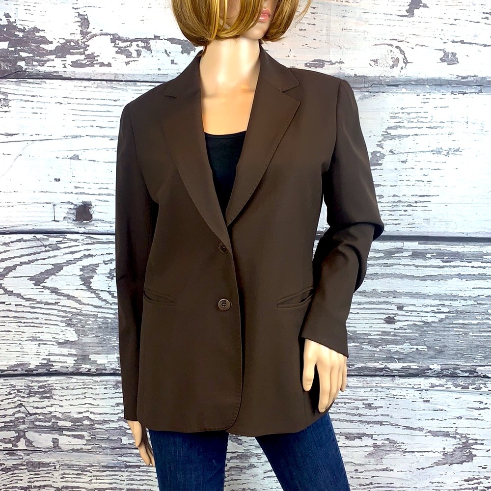 Lafayette 148 Brown Wool Blazer - Size 6 - Picture 1 of 8